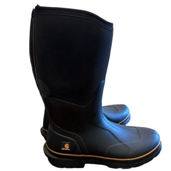 Carhartt Mens Waterproof Insulated Work Boots Size 14 Black Rubber & Neoprene - Picture 7 of 14